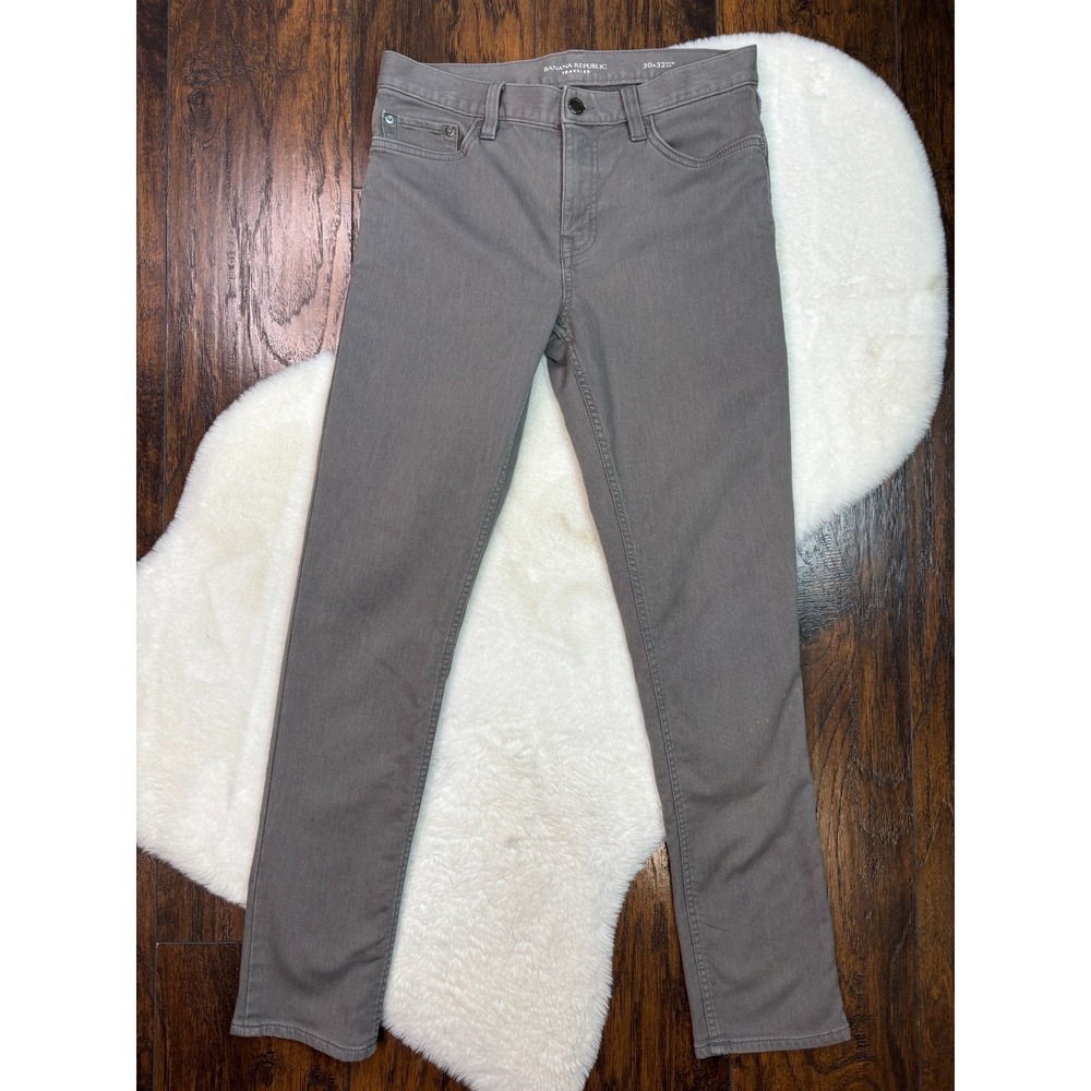 Banana‎ Republic Men's Travelers Jeans 30x32 Gray Slim Leg Stretch